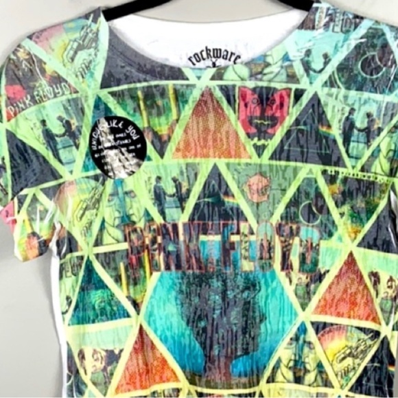Pink Floyd Rockware Burn Out Graphic Print Image-Imposed T-Shirt. Size L. - Picture 3 of 7